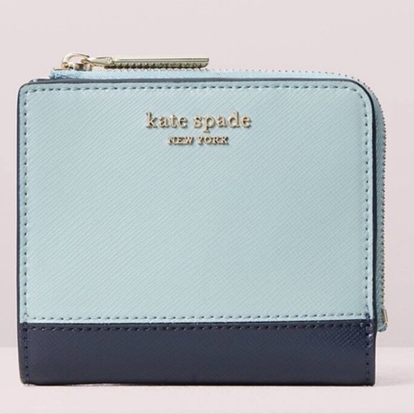 Kate Spade No fold Blue and Navy Wallet - Picture 1 of 8